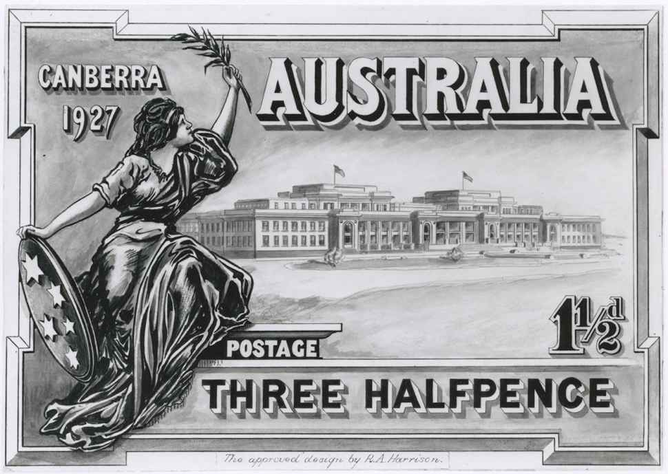 Three halfpence stamp