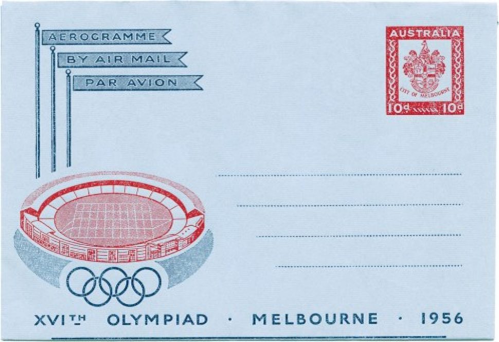 Melbourne Olympic Games aerogramme 1956