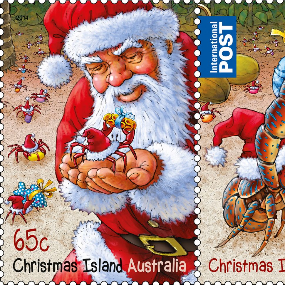 Christmas Island Christmas stamps through the years
