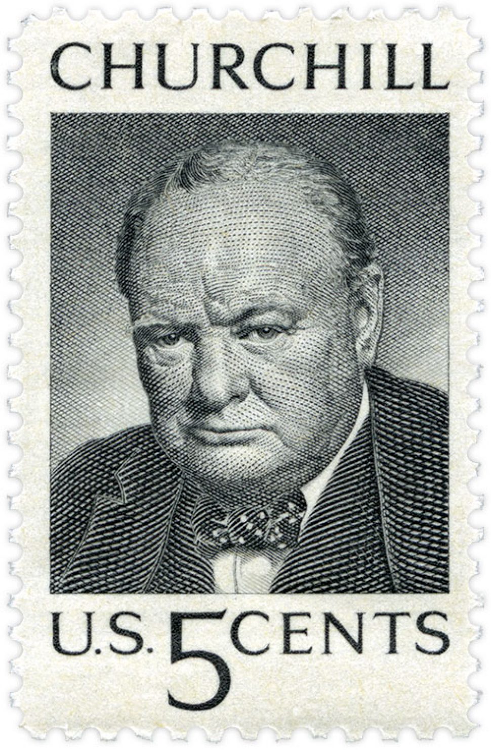5 cent stamp showing Winston Churchill - from 1965
