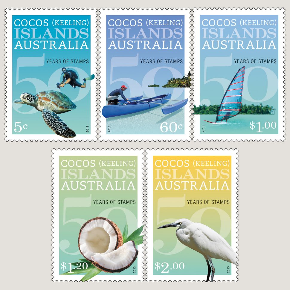Five Cocos (Keeling) Islands stamps