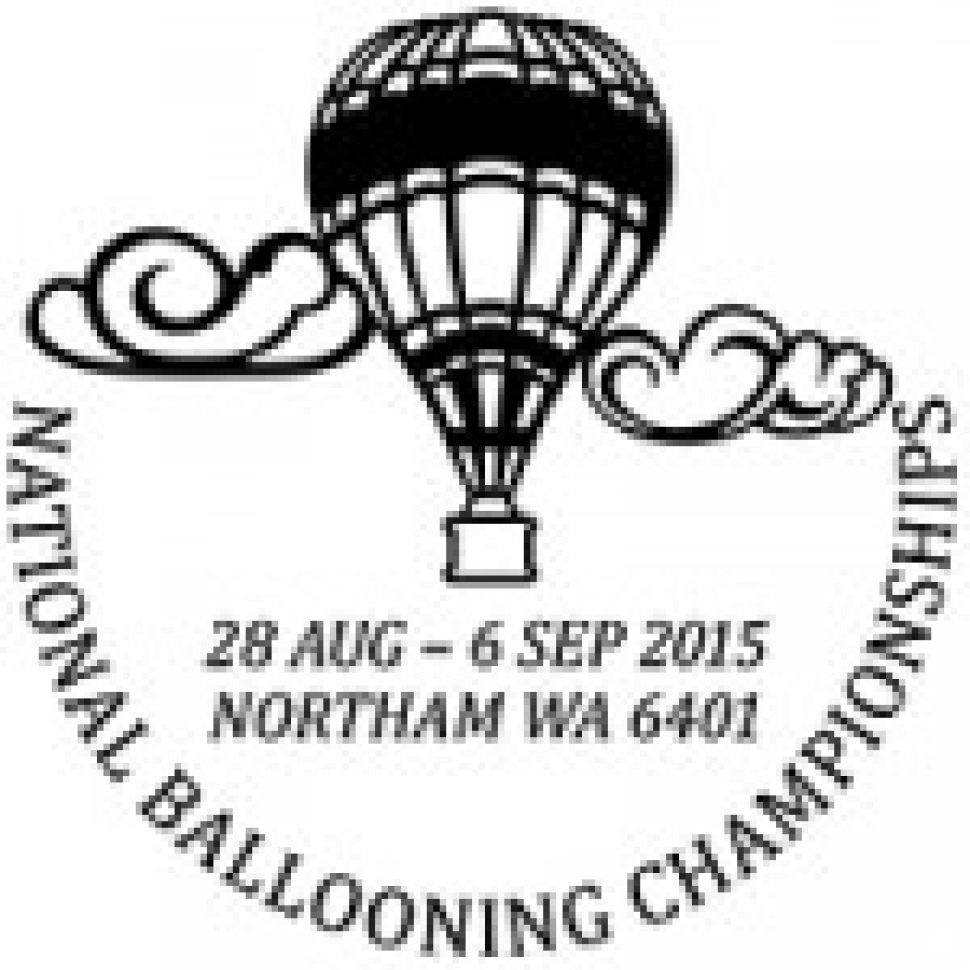 Commemorative postmark for National Ballooning Championships 2015