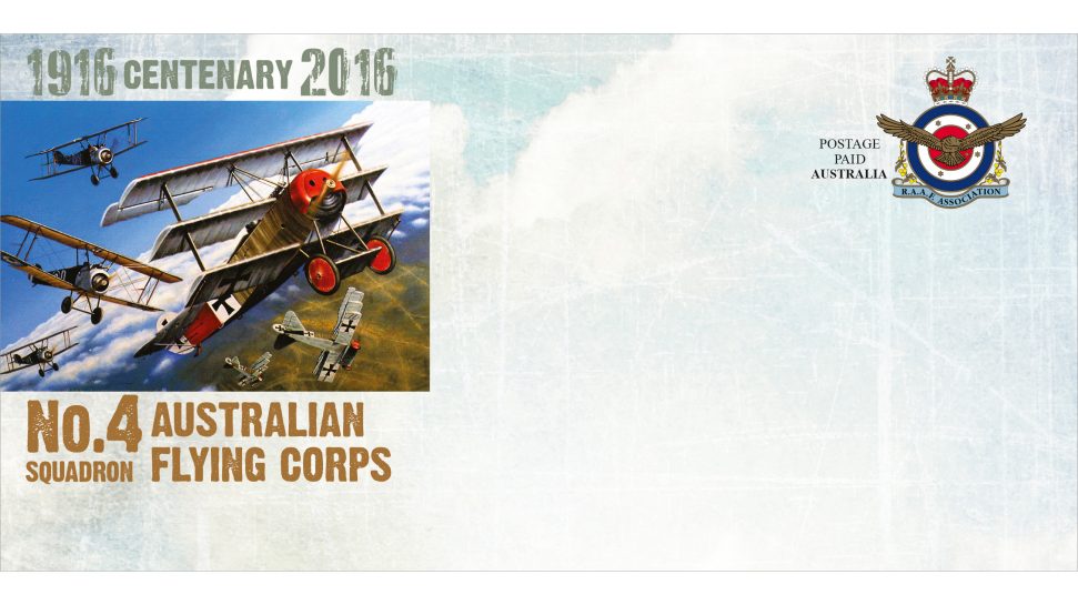 Centenary of No 4 Squadron, Australian Flying Corps postage paid envelope