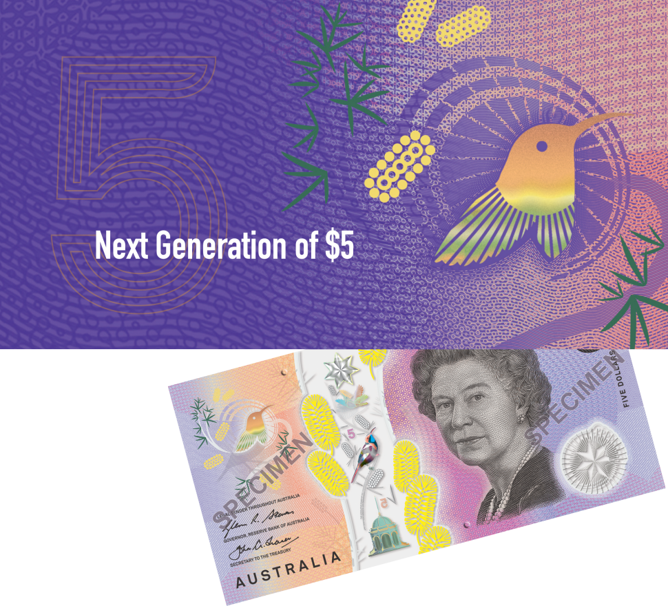 “Next Generation of $5” commemorative folder containing one new $5 banknote