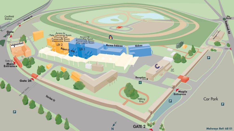 Map of  Caulfield Events site