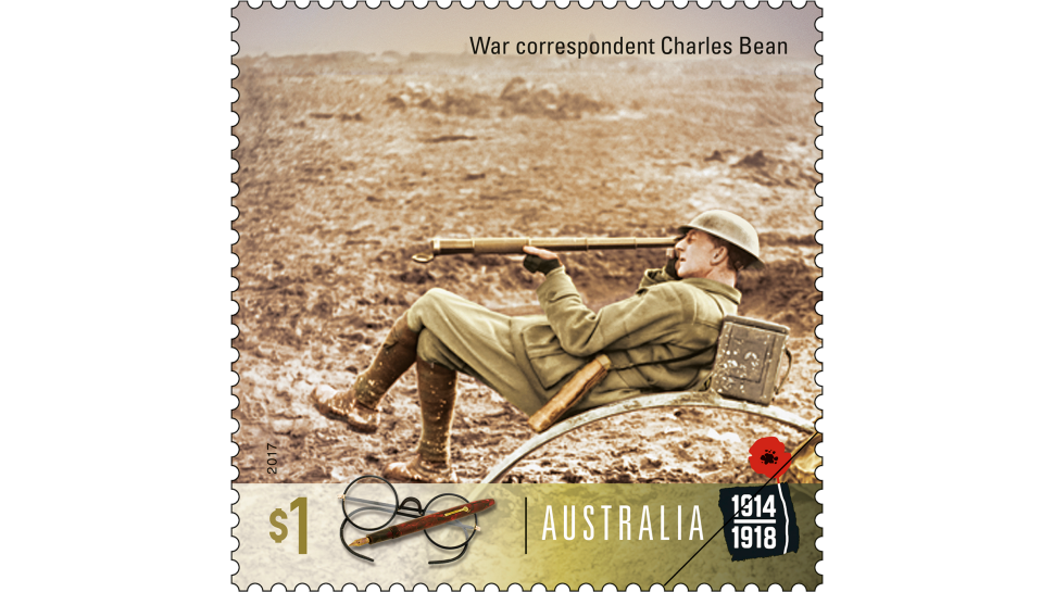 Centenary of WWI: 1917 War coresspondant Charles Bean stamp