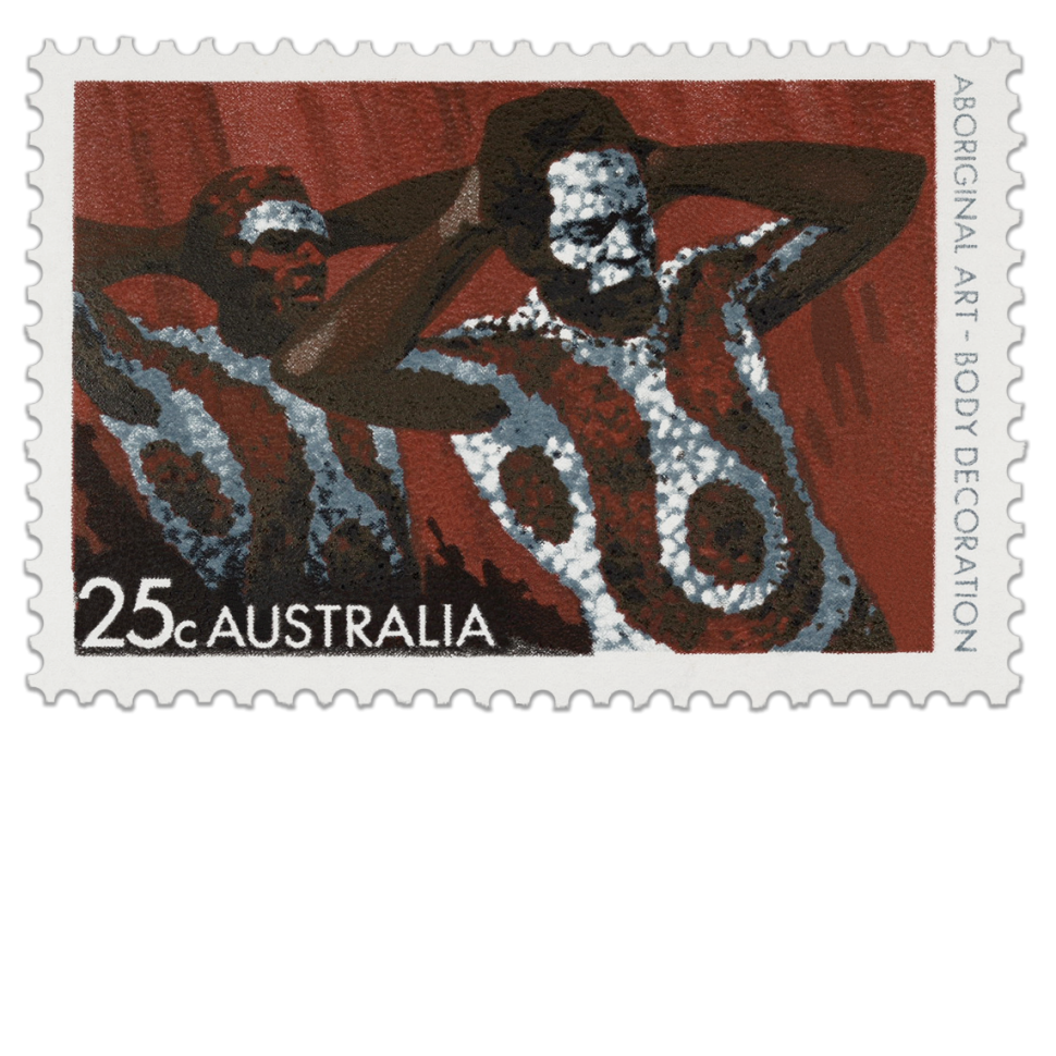 Aboriginal artwork represented on stamps - Australia Post