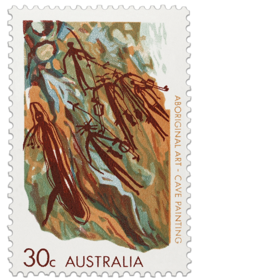 1971 Aboriginal Art - Cave painting 30c stamp