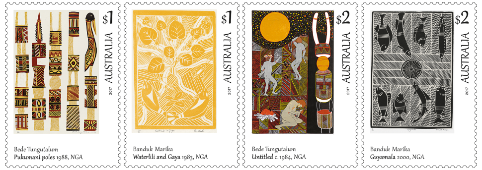 4 stamps in tje Art of the North stamp issue
