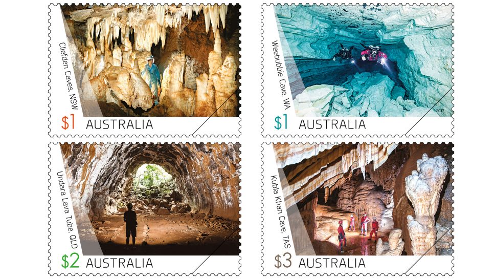 Caves stamp issue - four stamps