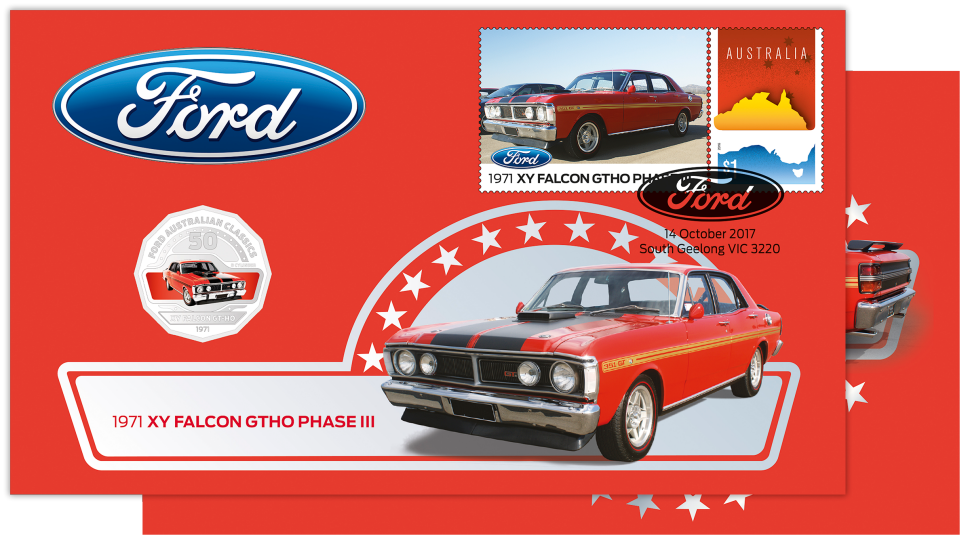 1971 Ford XY Falcon GTHO Phase III postal and numismatic cover