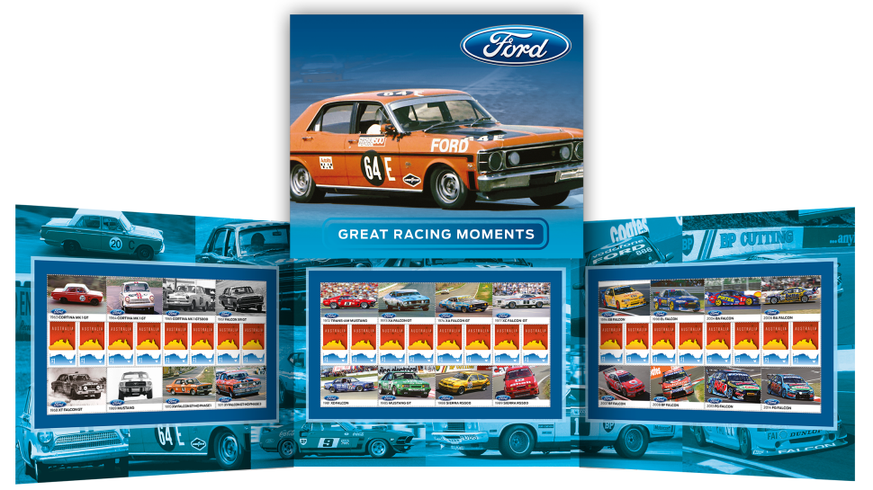 Ford Great Racing Moments stamp pack