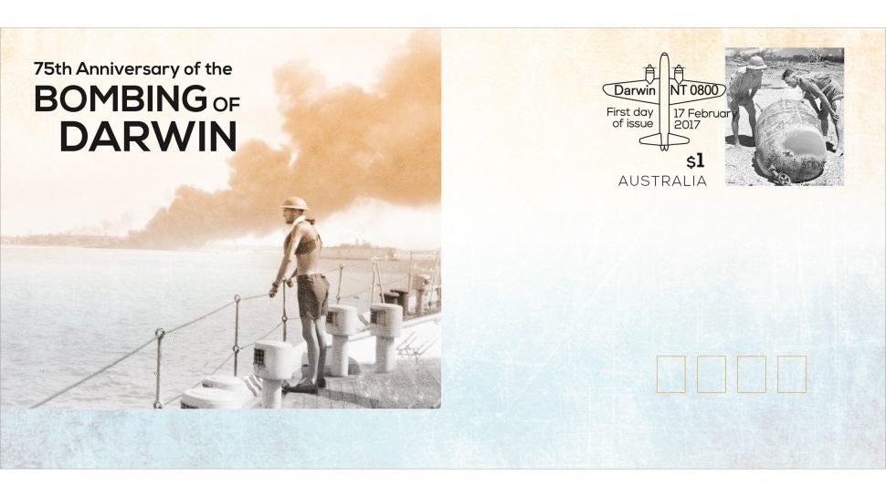 75th Anniversary of the Bombing of Darwin pre-stamped envelope
