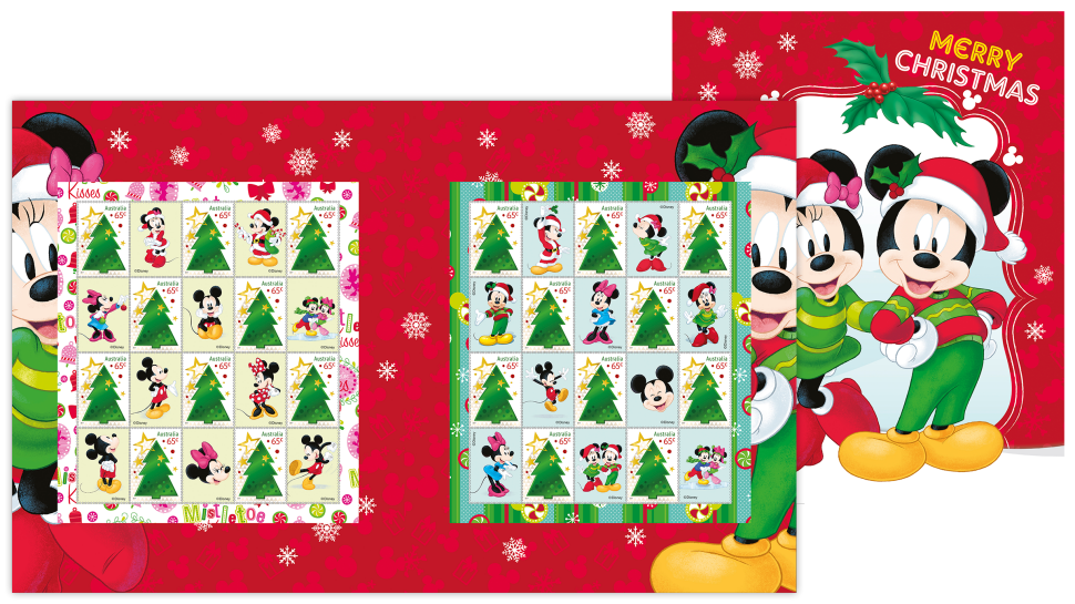 Mickey and Minnie Christmas stamp pack
