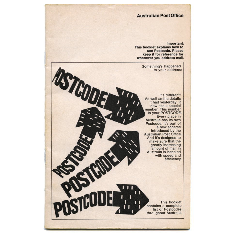Cover of first edition of the postcode booklet distributed to every household in Australia, 1967