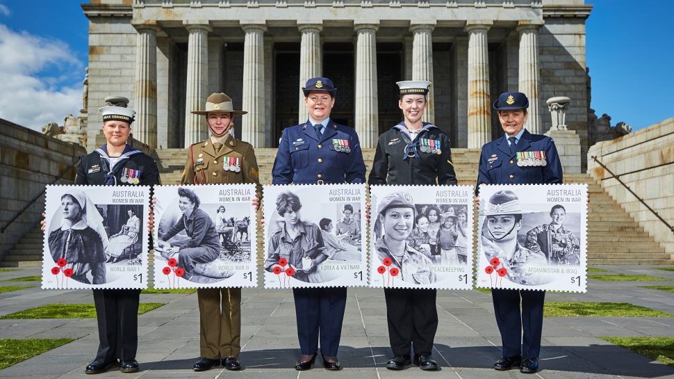 Servicewomen helping to launch A Century of Service: Women in War stamp issue