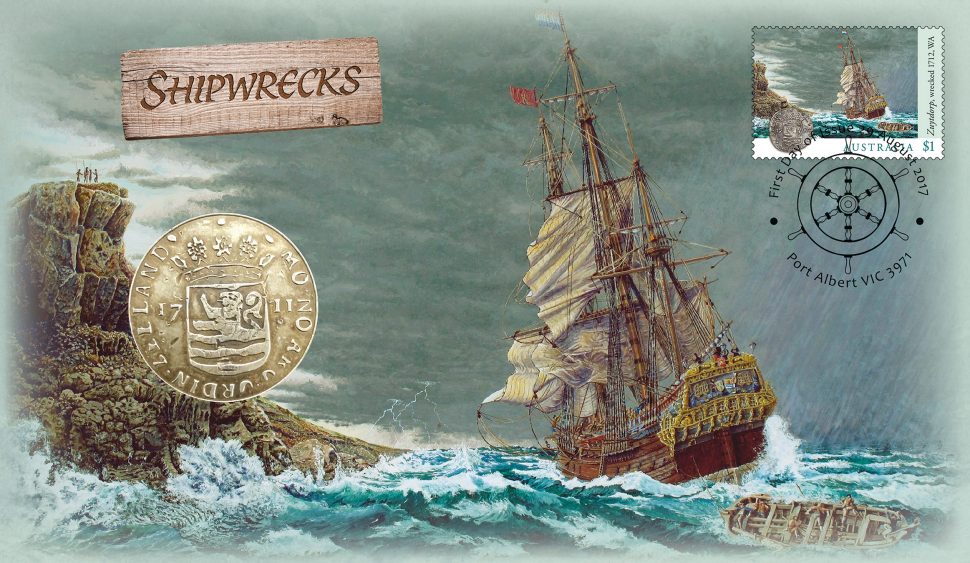 Shipwrecks stamp and medallion cover