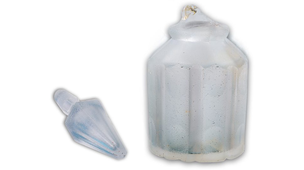 A cut crystal decanter (as featured on the stamp)