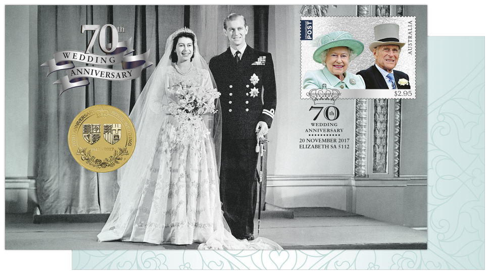 70th Wedding Anniversary postal numismatic cover