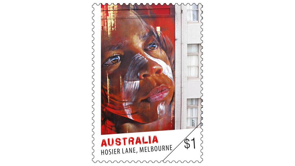 Street Art, Hosier Land, Melbourne - $1 stamp