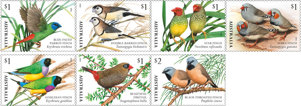 2018 Finches of Australia part one and two stamps