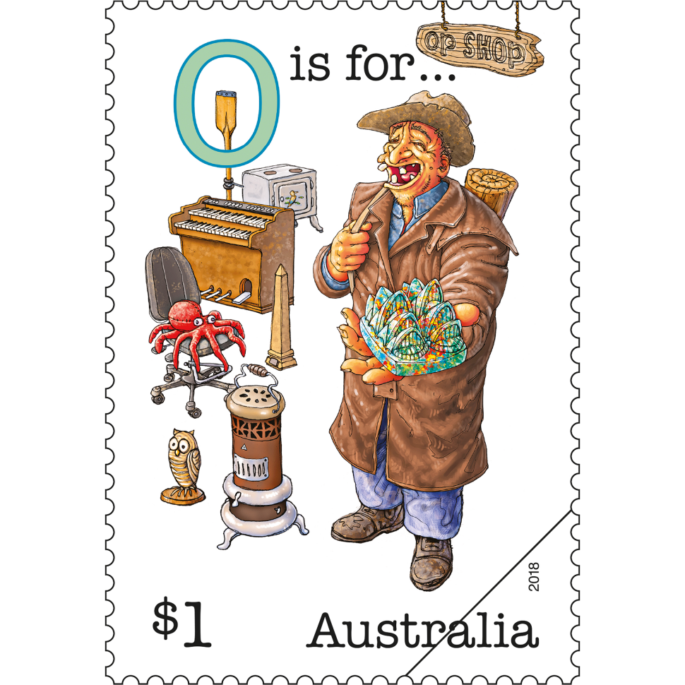 Fair Dinkum Aussie Alphabet part 4 O stamp