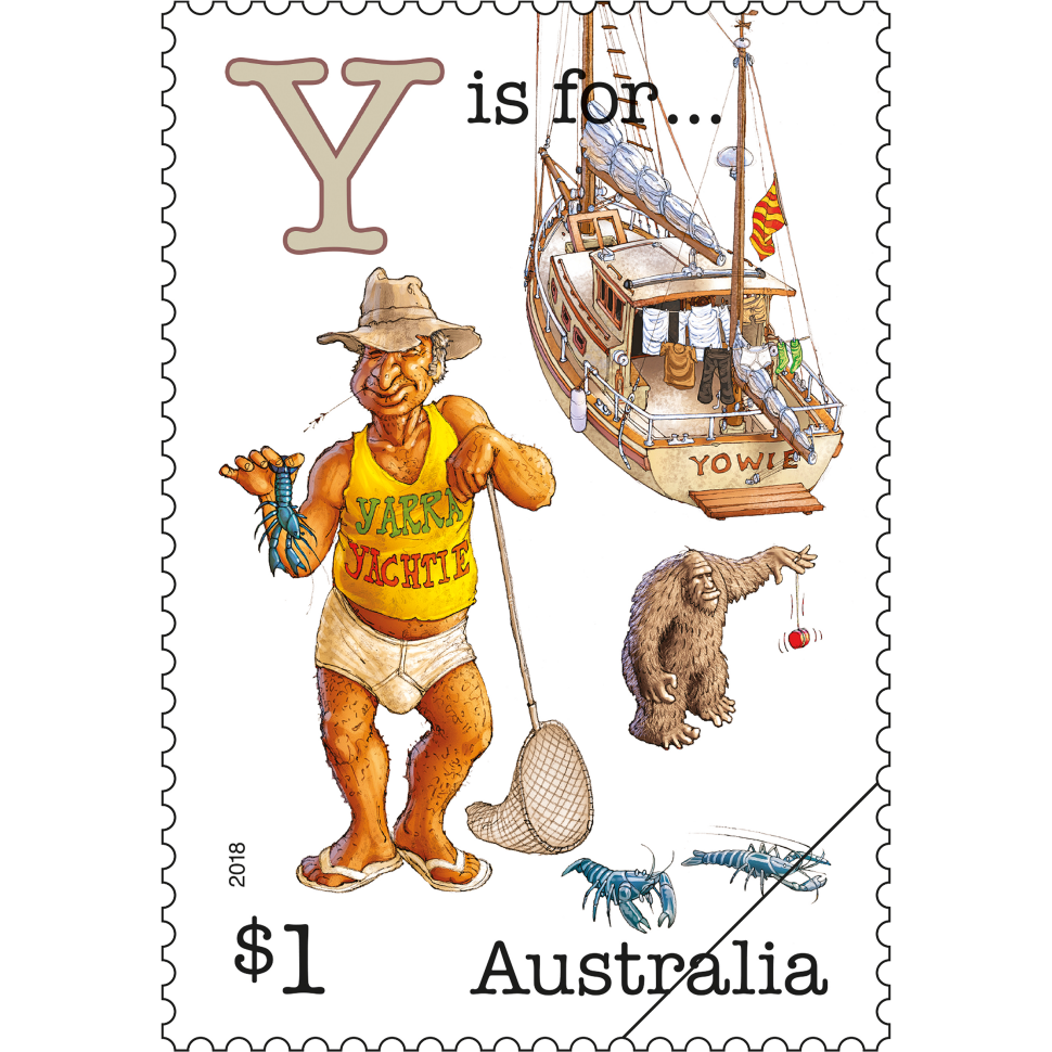 Fair Dinkum Aussie Alphabet part 4 Y stamp