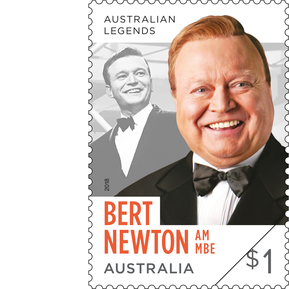 $1 stamp featuring Bert Newton