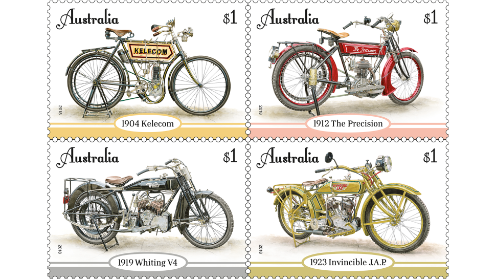 Set of Vintage Motorcycles stamp issue