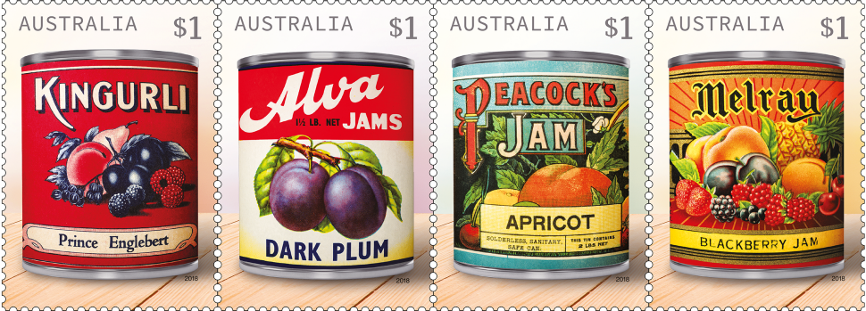 Vintage Jam Labels stamp issue