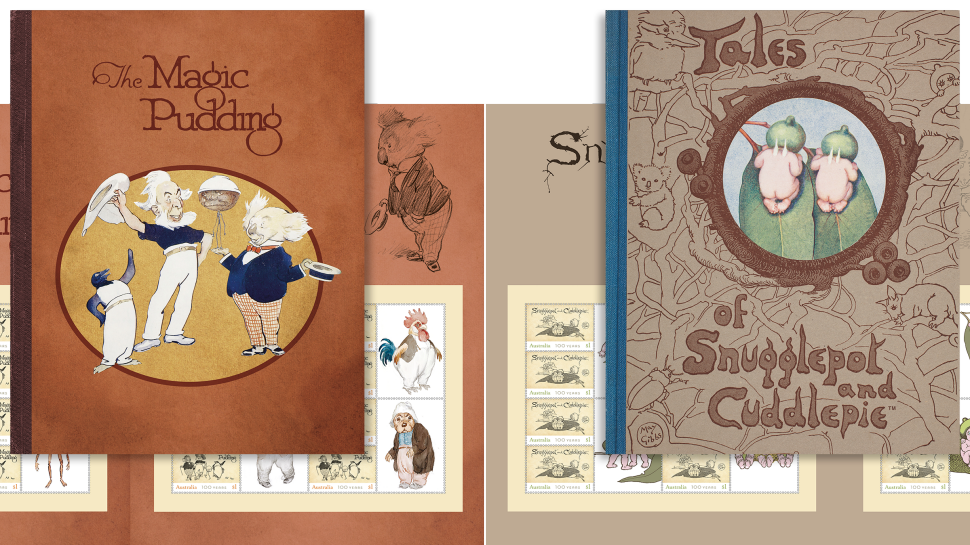 The Magic Pudding and Snugglepot and Cuddlepie licensed stamp packs