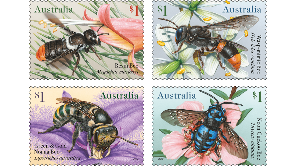 Native Bees stamps