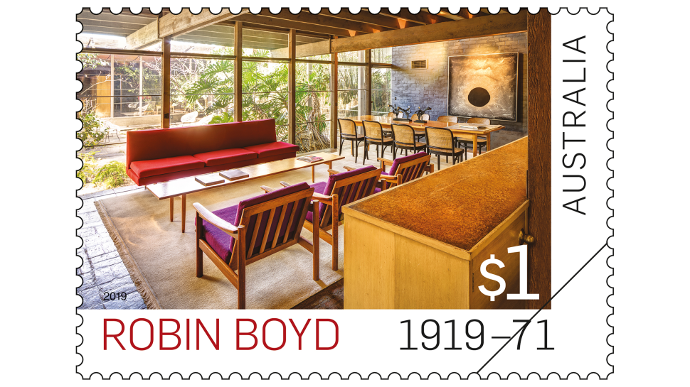 Robin Boyd gummed stamp