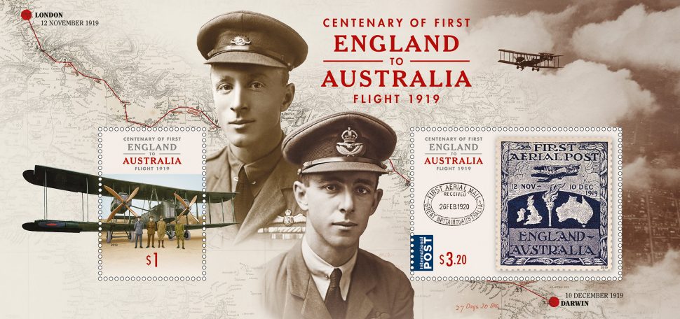 Centenary of First England to Australia Flight minisheet