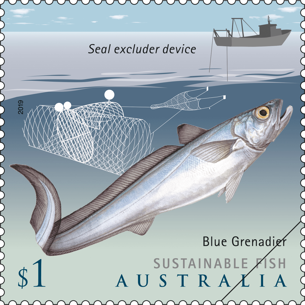 Sustainable Fish Blue Grenadier stamp