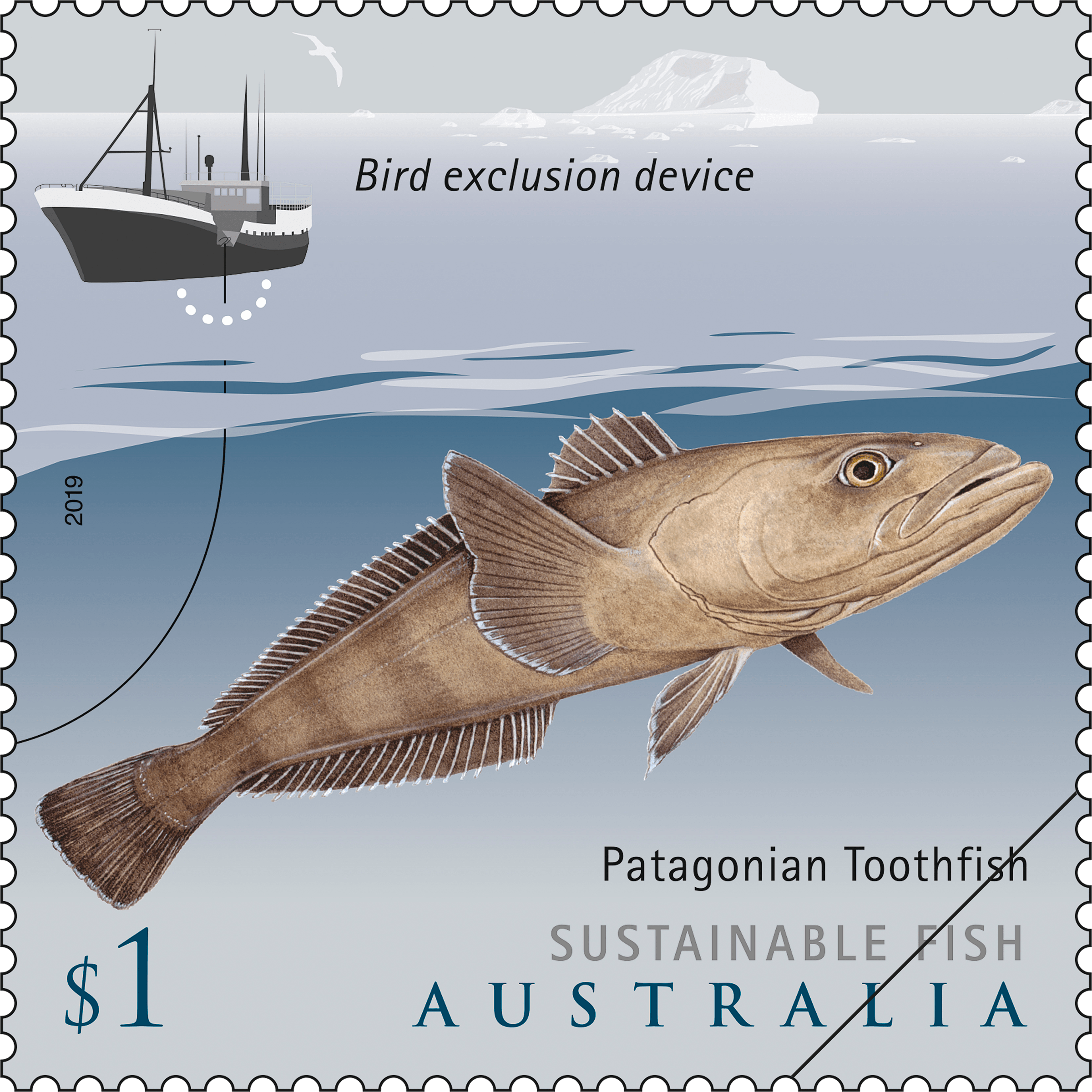 Sustainable Fish Patagonian Toothfish stamp Sustainable Fish Patagonian Toothfish stamp