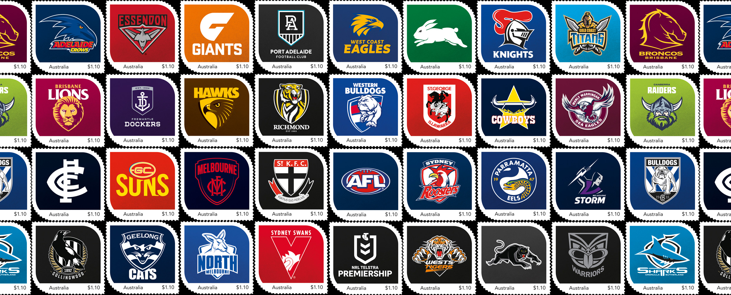 Brisbane Lions Official AFL Team Logo Sticker Sheet 