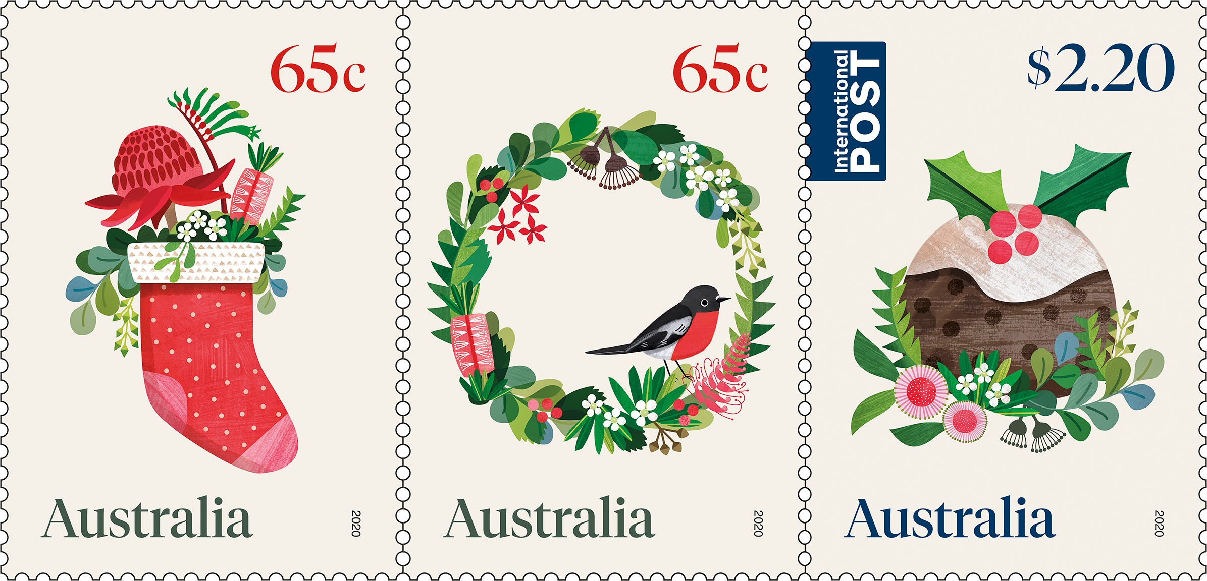 Christmas stamps for festive greetings Australia Post