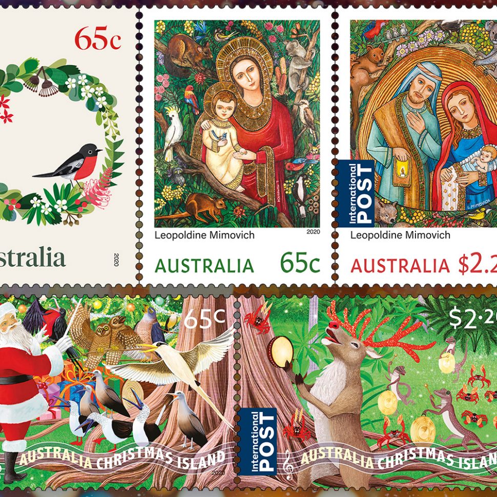 Christmas stamps for festive greetings