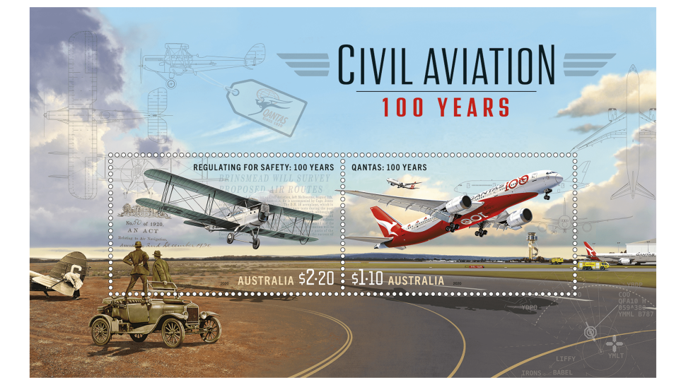 Civil Aviation: 100 Years minisheet