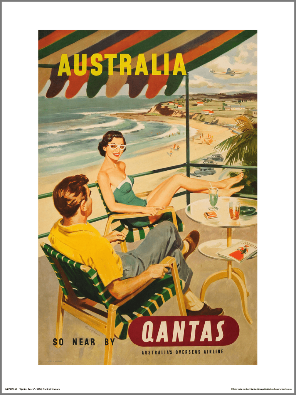 Qantas travel poster, designed by Frank McNamara, courtesy Qantas Airways Ltd