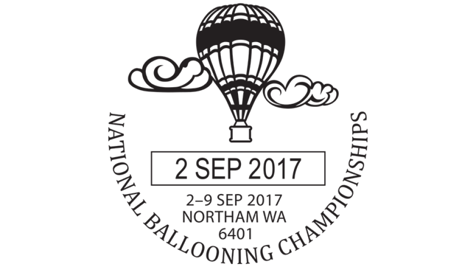 National Ballooning Championships, 2-9 Sep 2017, Northam WA 6401 postmark
