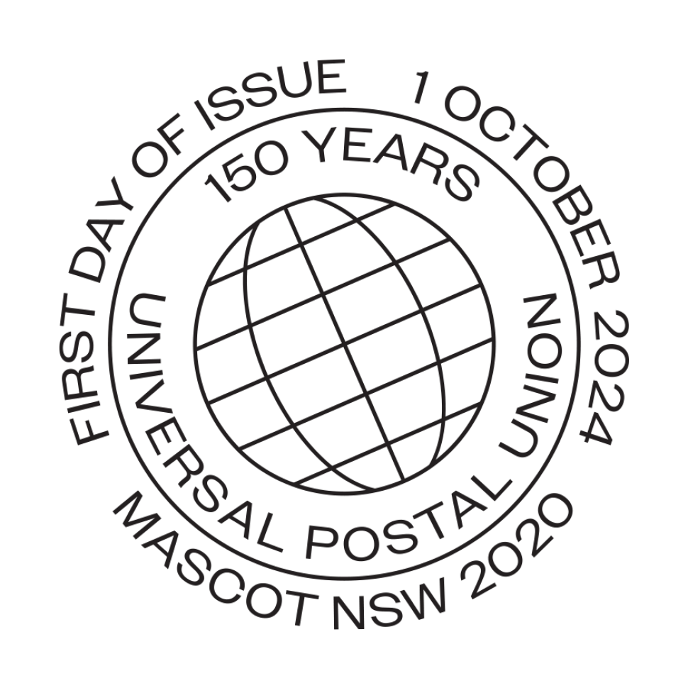 First Day of Issue 1 October 2024 Universal Postal Union 150 Years Mascot NSW 2020