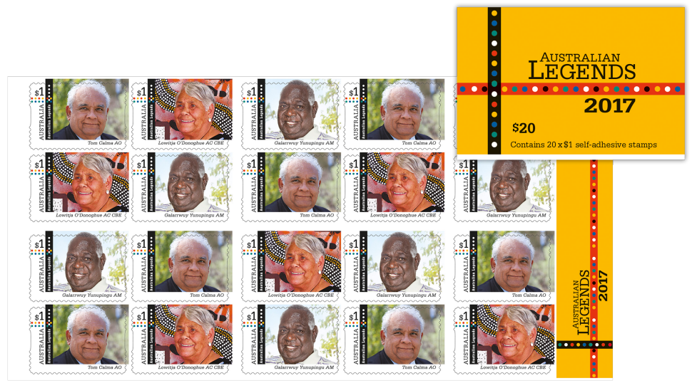 Australian Legends 2017 booklet of 20 stamps