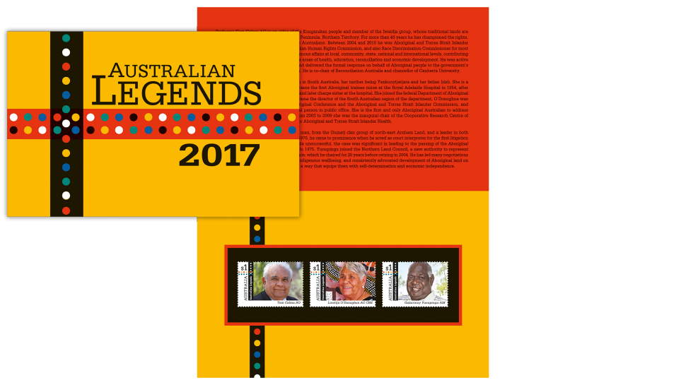 Australian Legends 2017 stamp pack
