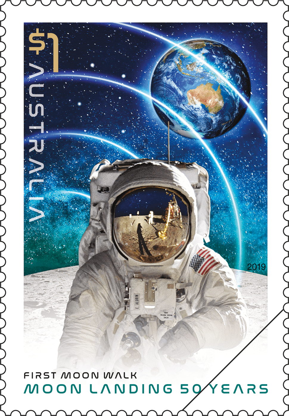 First Moon walk stamp