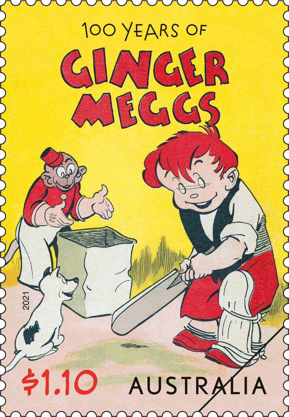 $1.10 Ginger Meggs (playing cricket)