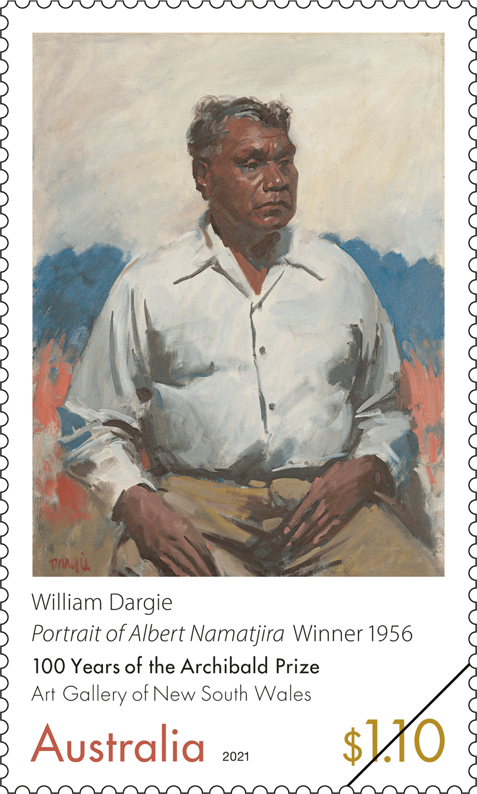 $1.10 William Dargie, Portrait of Albert Namatjira 1956