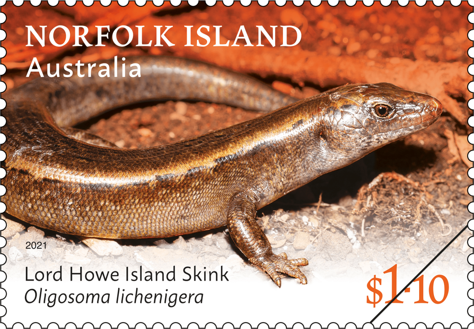 $1.10 Lord Howe Island Skink, Oligosoma lichenigera