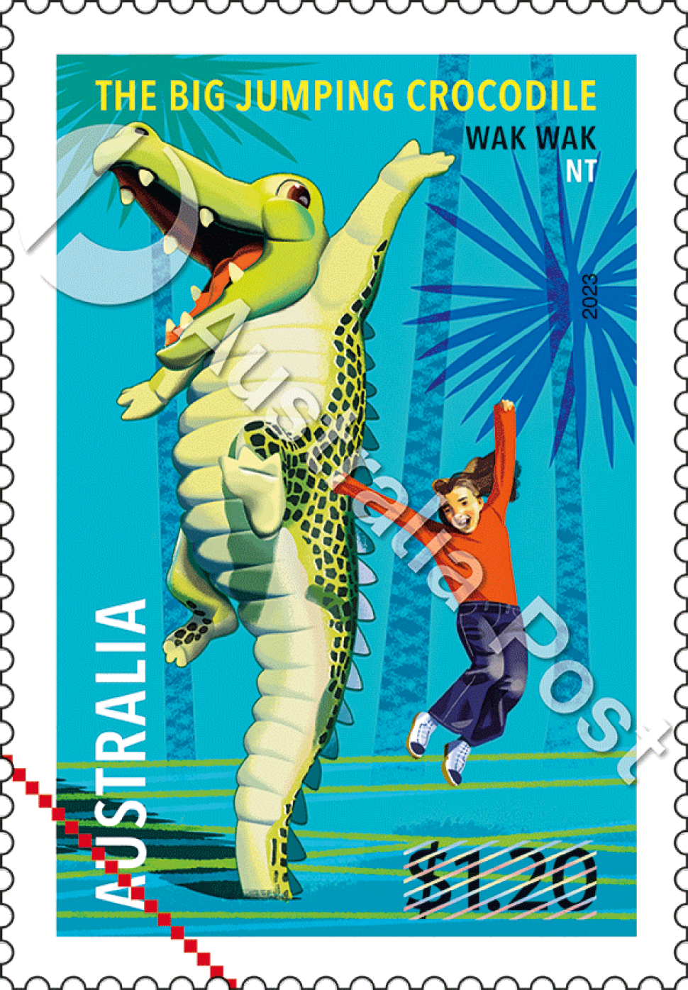 The Big Jumping Crocodile $1.20 stamp